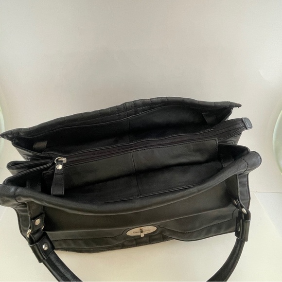 BCBGMaxAzria Black Shoulder Bag with Gold Hardware - Picture 9 of 15